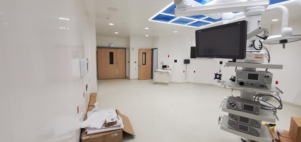 An Operation Theater Room With Monitor and PVC Walls